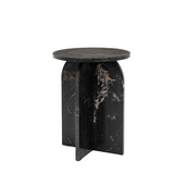 Charles Ted Modern Marble-Effect Side Table | Black