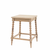 Charles Ted Antoine Side Table – Elegant Bobbin-Leg Oak Side Table with Lime-Wash Finish