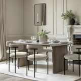 Charles Ted Oslo Mango Wood and Marble Dining Table
