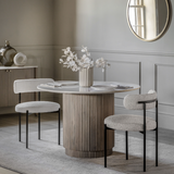 Charles Ted Oslo Mango Wood and Marble Round Dining Table