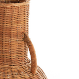 Charles Ted Harvest Handcrafted Rattan Vase with Handles – Boho Chic Decorative Accent