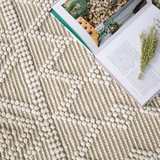 Charles Ted Asra Boho Flat Weave Rug with Tassels | Cream