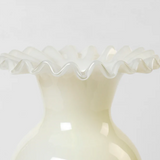 Charles Ted Elegant Ruffle-Edge Milk Glass Vase