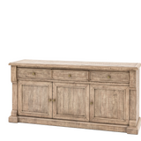 Charles Ted Rustic Oakridge 3-Drawer Sideboard