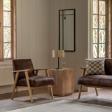 Charles Ted Pembroke Wooden Arm Chair | Vintage Leather