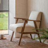 Charles Ted Pembroke Wooden Arm Chair | Natural Linen
