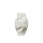 White ceramic vase on a white background