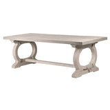 Angled view of Seabreeze rustic coastal dining table