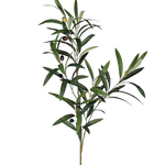 Faux olive stem with realistic green leaves and black olives