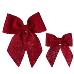 Set of two red felt bows Christmas tree decorations