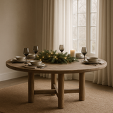 Charles Ted Sierra Reclaimed Elm Round Dining Table