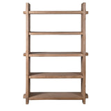 Sierra reclaimed elm wood shelf unit - front view