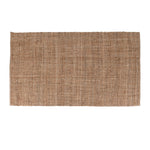 Handwoven jute rug in earthy neutral tones