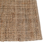 Close-up of natural jute rug texture and weave