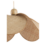 Handwoven rattan pendant light shade detail