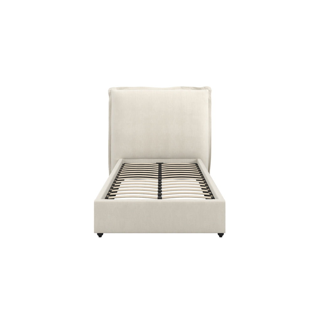 With its neutral color and sophisticated pillow headboard, the Studio CTH Dominique Pillow Back Bed in Ivory Linen Fabric is a timeless and stylish addition to any bedroom. Featuring sprung slats for added comfort, this bed provides both support and a restful night's sleep.