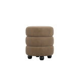 Studio CTH Macy Ottoman | Brown Velvet with Black Feet