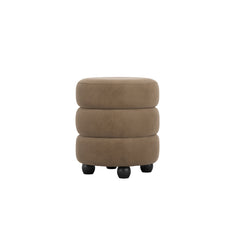 Studio CTH Macy Ottoman | Brown Velvet with Black Feet