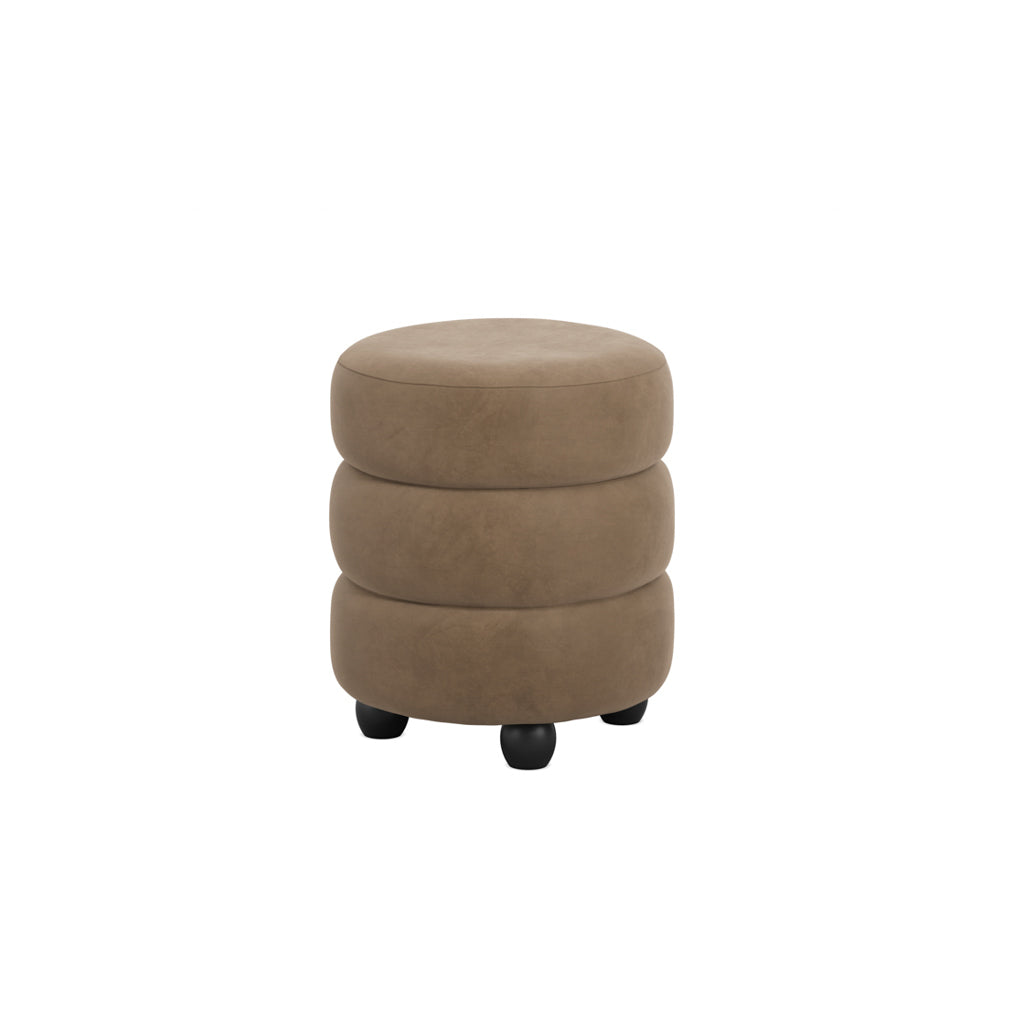 Studio CTH Macy Ottoman | Brown Velvet with Black Feet