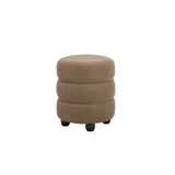 Studio CTH Macy Ottoman | Brown Velvet with Black Feet