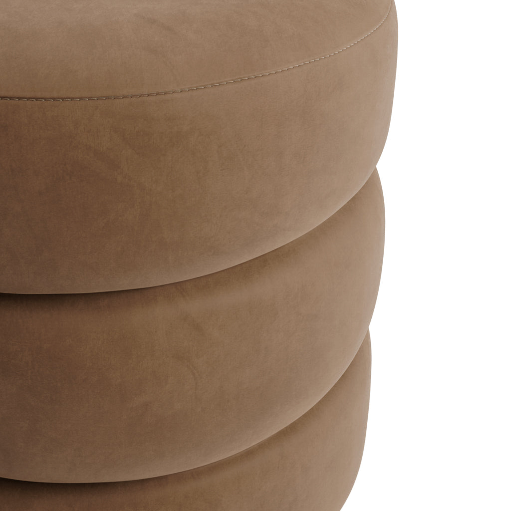 Studio CTH Macy Ottoman | Brown Velvet with Black Feet