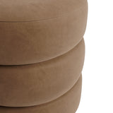 Studio CTH Macy Ottoman | Brown Velvet with Black Feet