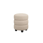 Studio CTH Macy Ottoman | Cream Boucle with Black Feet