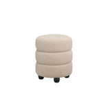 Studio CTH Macy Ottoman | Cream Boucle with Black Feet