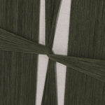 Close-up of intersecting dark green threads in abstract knot pattern on canvas background