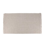 Neutral tone rug made from viscose, polyester, and wool blend