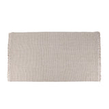 Neutral tone rug made from viscose, polyester, and wool blend