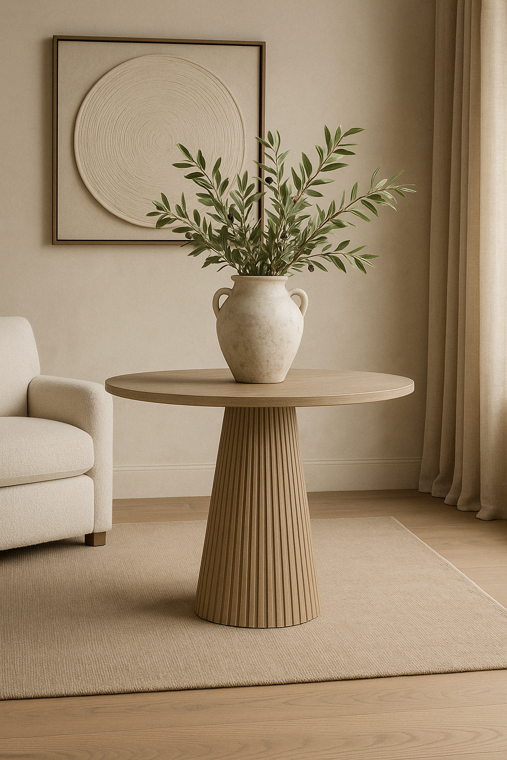 The Salisbury Ribbed Occasional Table in Aged oak and oak veneer, and MDF features a beautifully ribbed base for a touch of sophistication and elegance.
Dimensions:
W75cm H76cm D75cm
23kgs