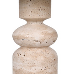 Elegant travertine lamp with sculptural base