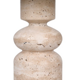 Elegant travertine lamp with sculptural base