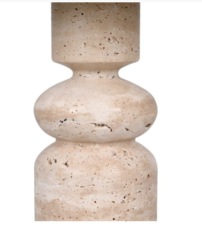Elegant travertine lamp with sculptural base