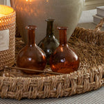 Vintage Coloured Glass Bud Vase Trio | Amber, Green & Peach