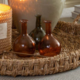 Vintage Coloured Glass Bud Vase Trio | Amber, Green & Peach