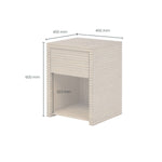 Wenlock Collection Ribbed Oak Bedside Table with Storage