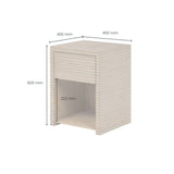 Wenlock Collection Ribbed Oak Bedside Table with Storage