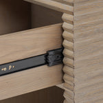 Charles Ted Wenlock Ribbed Oak Bedside Table with Drawer on runners