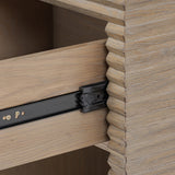 Charles Ted Wenlock Ribbed Oak Bedside Table with Drawer on runners