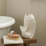 White Decorative Ceramic Fish Vase