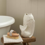 White Decorative Ceramic Fish Vase