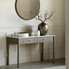 Malmo Mango Wood and Marble Console Table