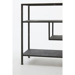 Antique black console table with three shelves