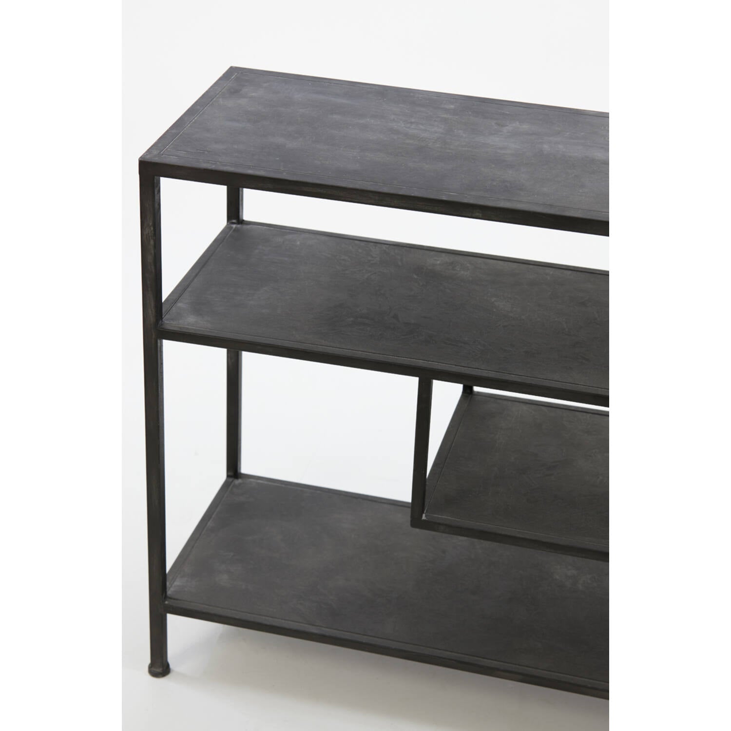 Modern industrial style black console shelving unit