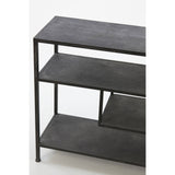 Modern industrial style black console shelving unit