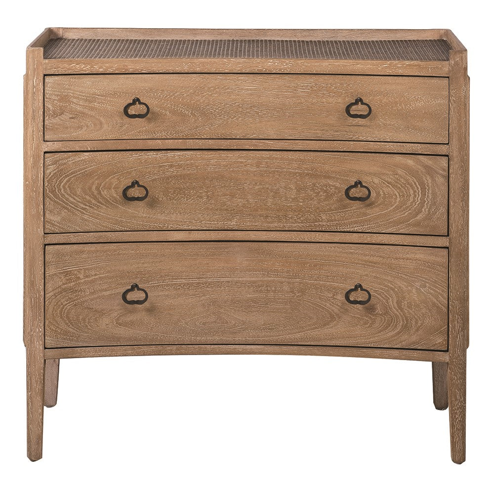 Kendal Bayur Wood Chest with three drawers and natural finish