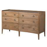 Kendal Bayur Wood Sideboard with six drawers and natural finish