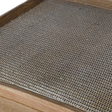 Kendal Bayur Wood Sideboard with six drawers and natural finish close up woven top